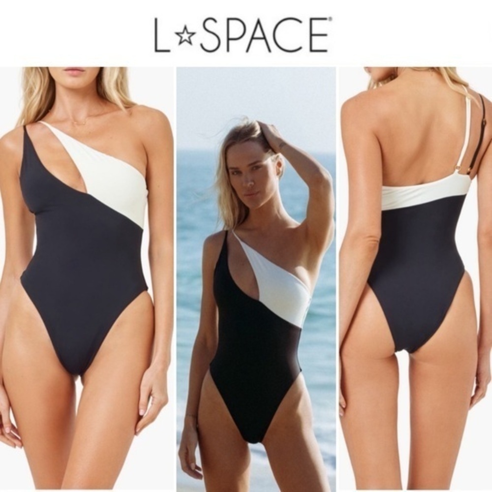 🔥 L*Space Raquel Colorblock One-Shoulder One-Piece Swimsuit $169